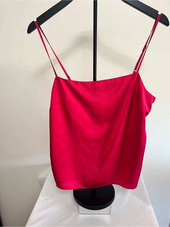 Dynamite Tops - Dynamite Fuchsia Satin Spaghetti-Strap Cami